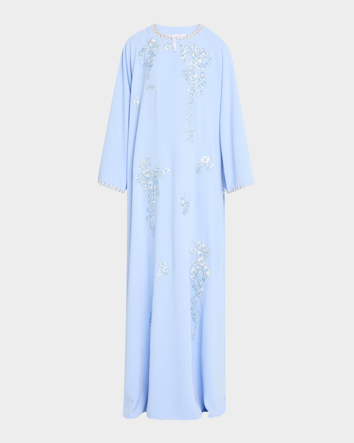 CAROLINA HERRERA EMBROIDERED MAXI CAFTAN DRESS 