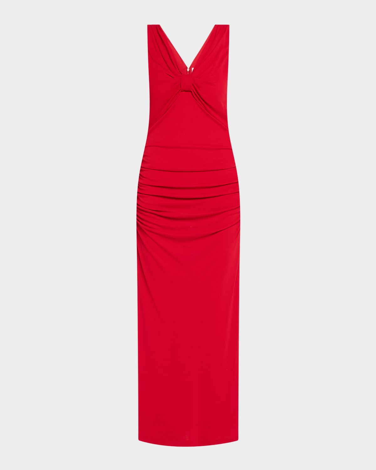 Carolina Herrera V-neck Ruched Column Dress
