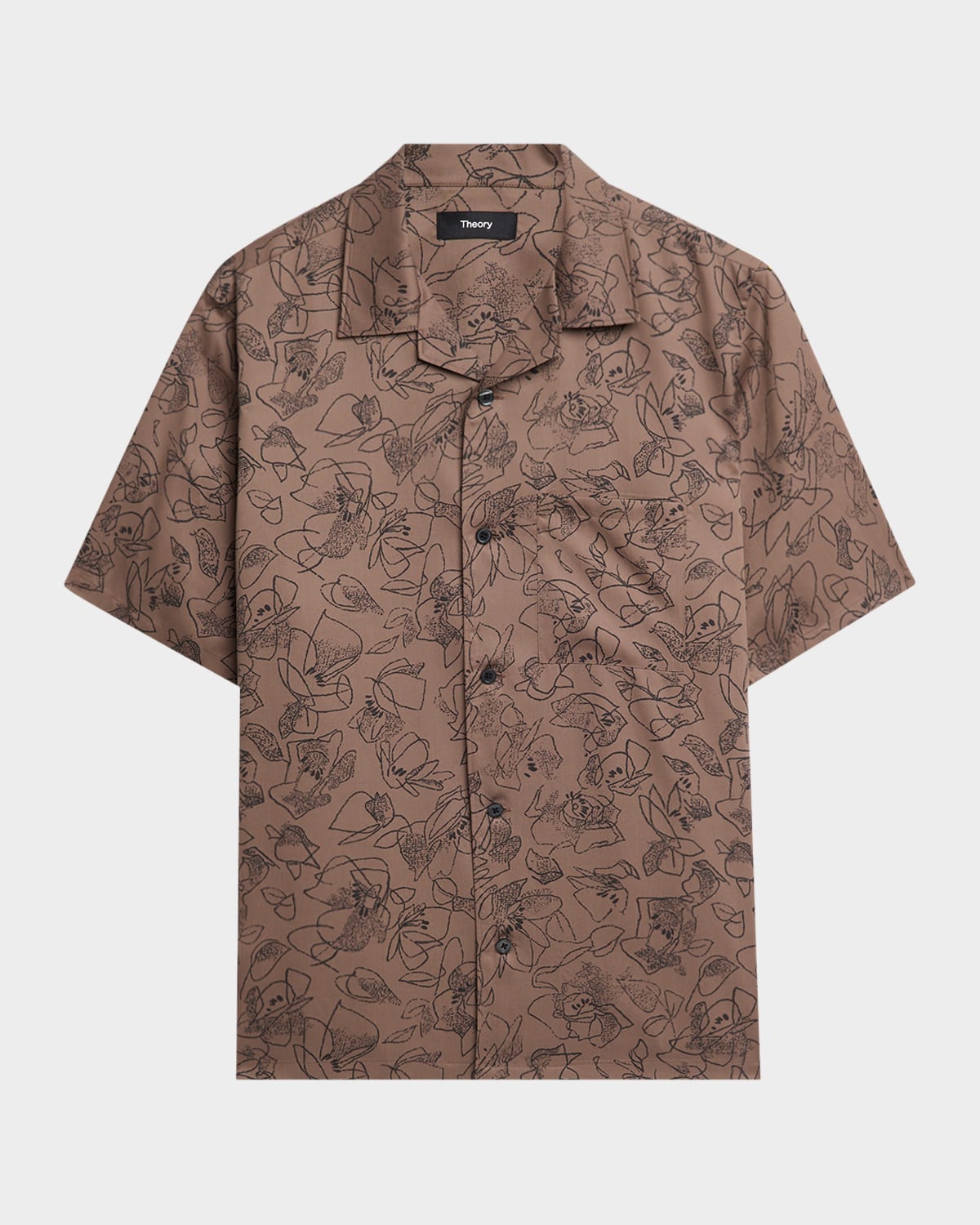 Theory Noll Floral Print Camp Shirt