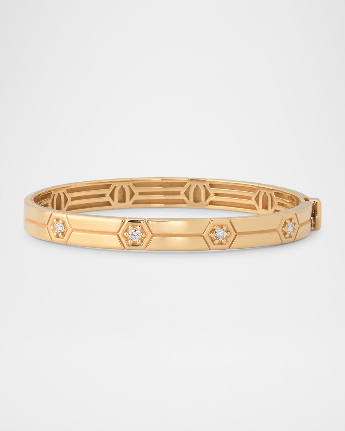 Baia Sommersa Bangle in 18K Yellow Gold with White Diamonds