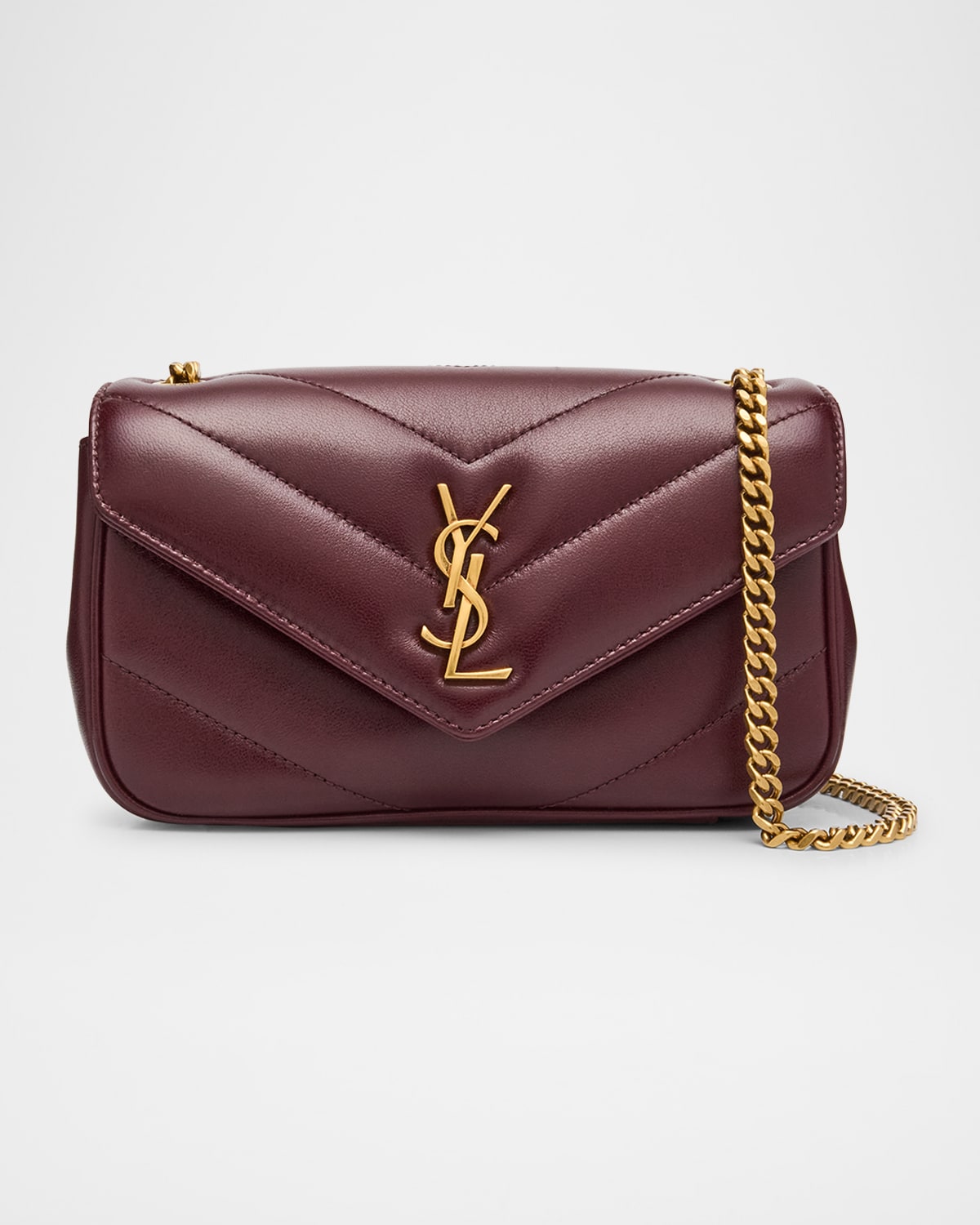 Saint Laurent Loulou Mini Ysl Chain Crossbody Bag In Quilted Leather