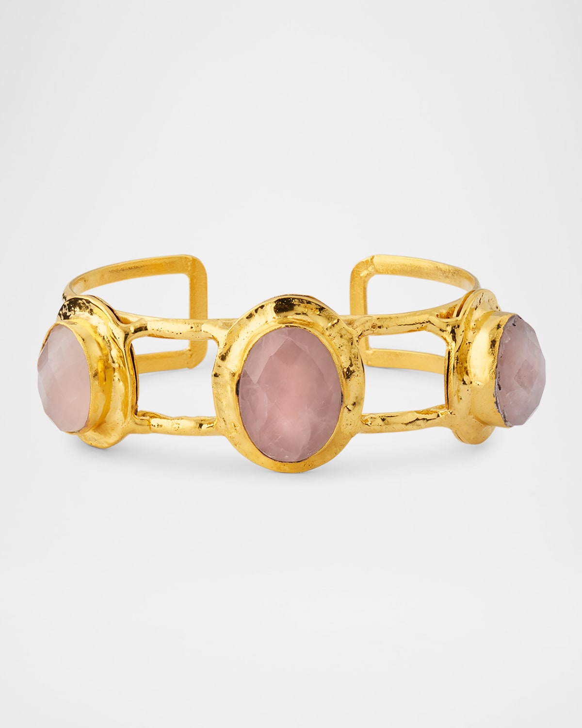 Rose Quartz Open Cuff Bracelet