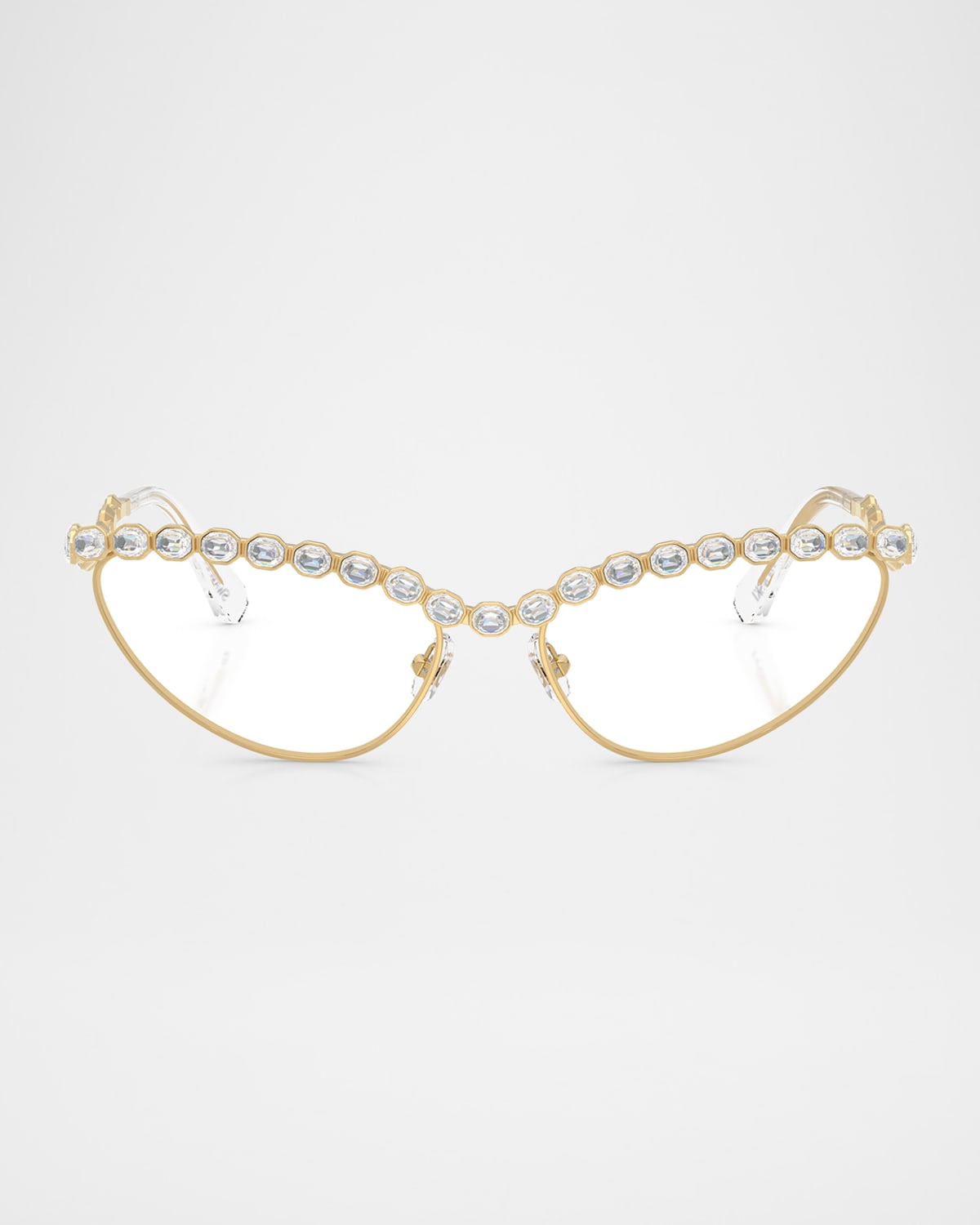 Shop Swarovski Sk1030 Crystal Cat-eye Metal Optical Frames