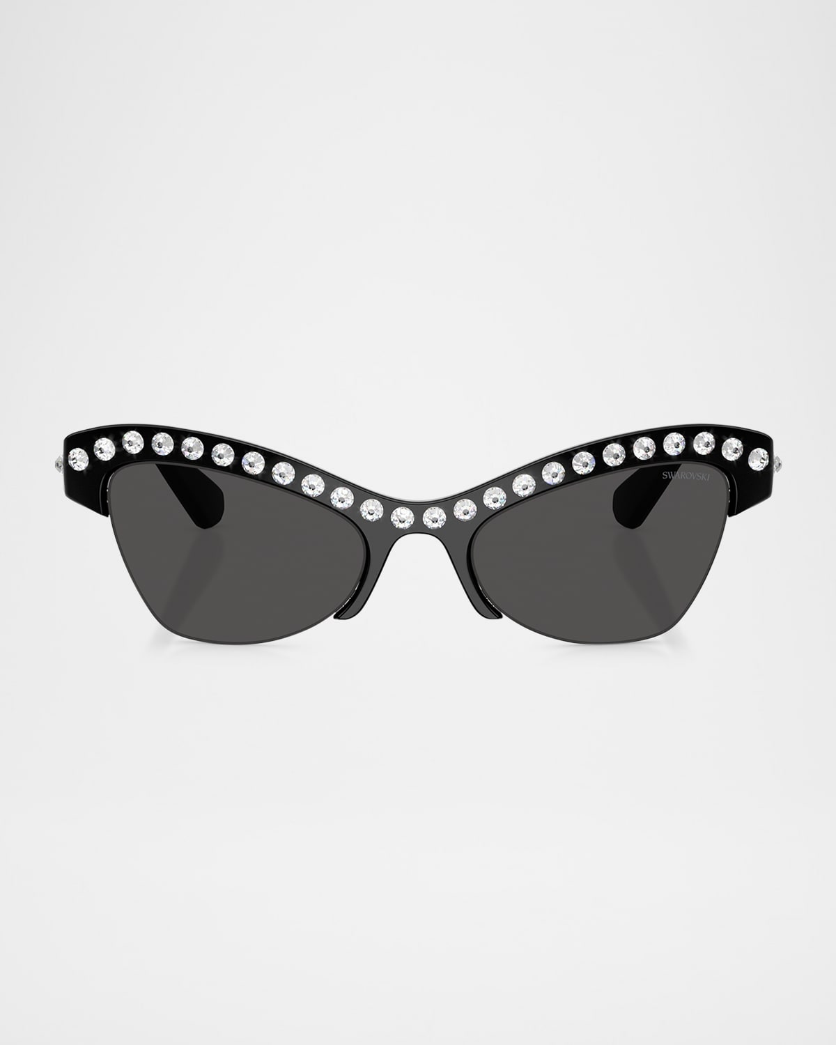 Swarovski Sk6043 Crystal Butterfly Acetate Sunglasses In Black