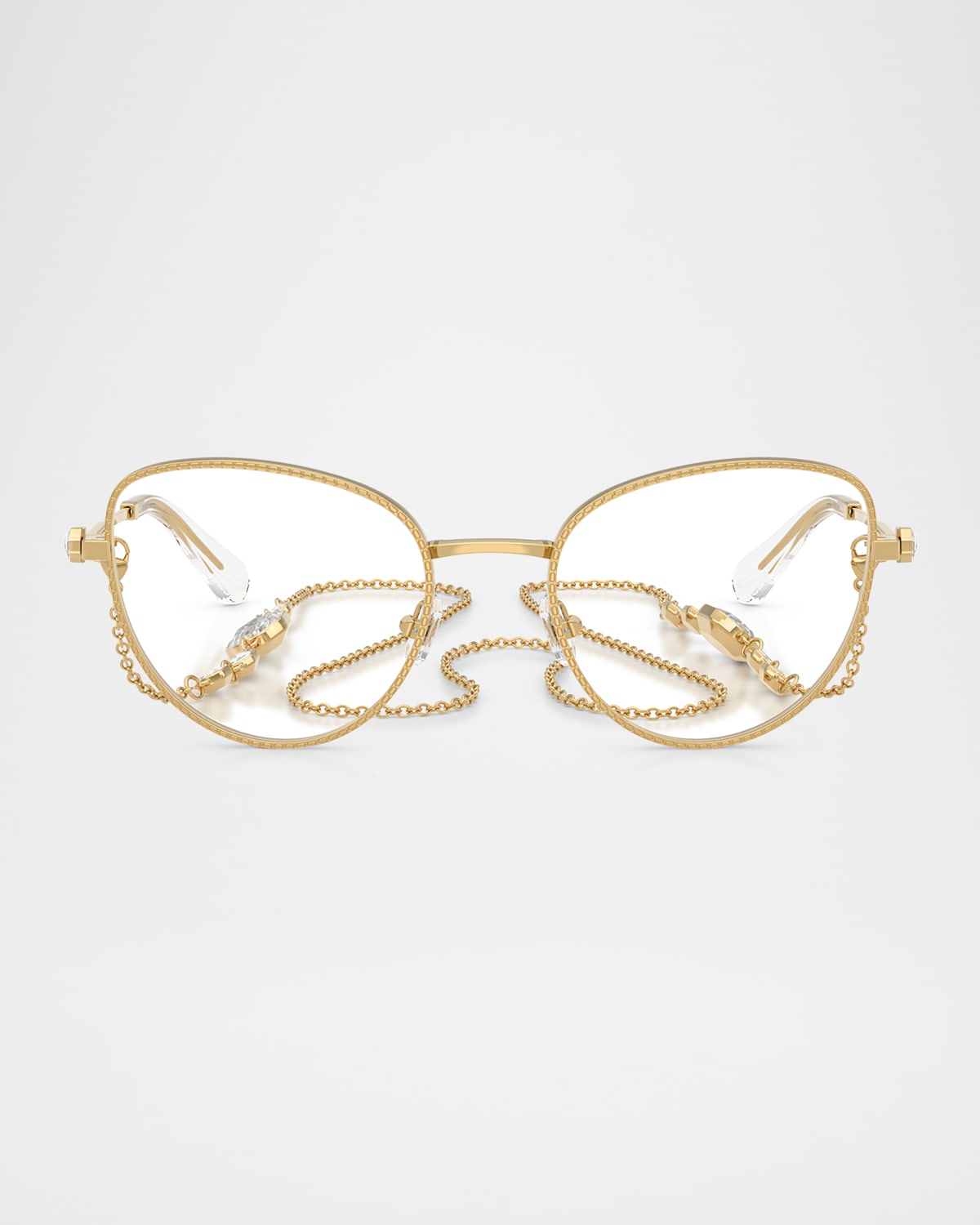 SK1022 Crystal Metal Cat-Eye Optical Frames