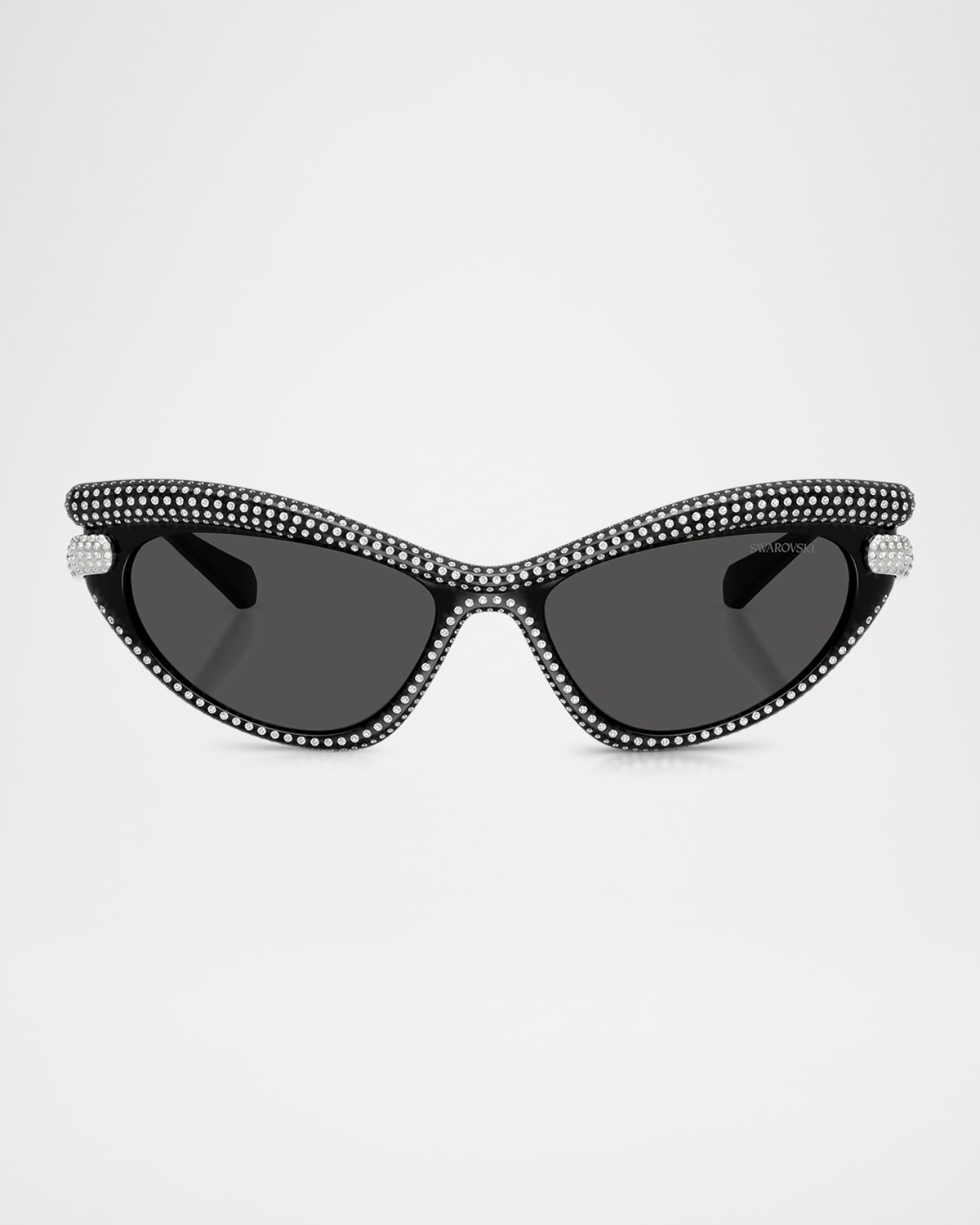 Swarovski Sk6038 Cat-eye Embellished Sunglasses In Black