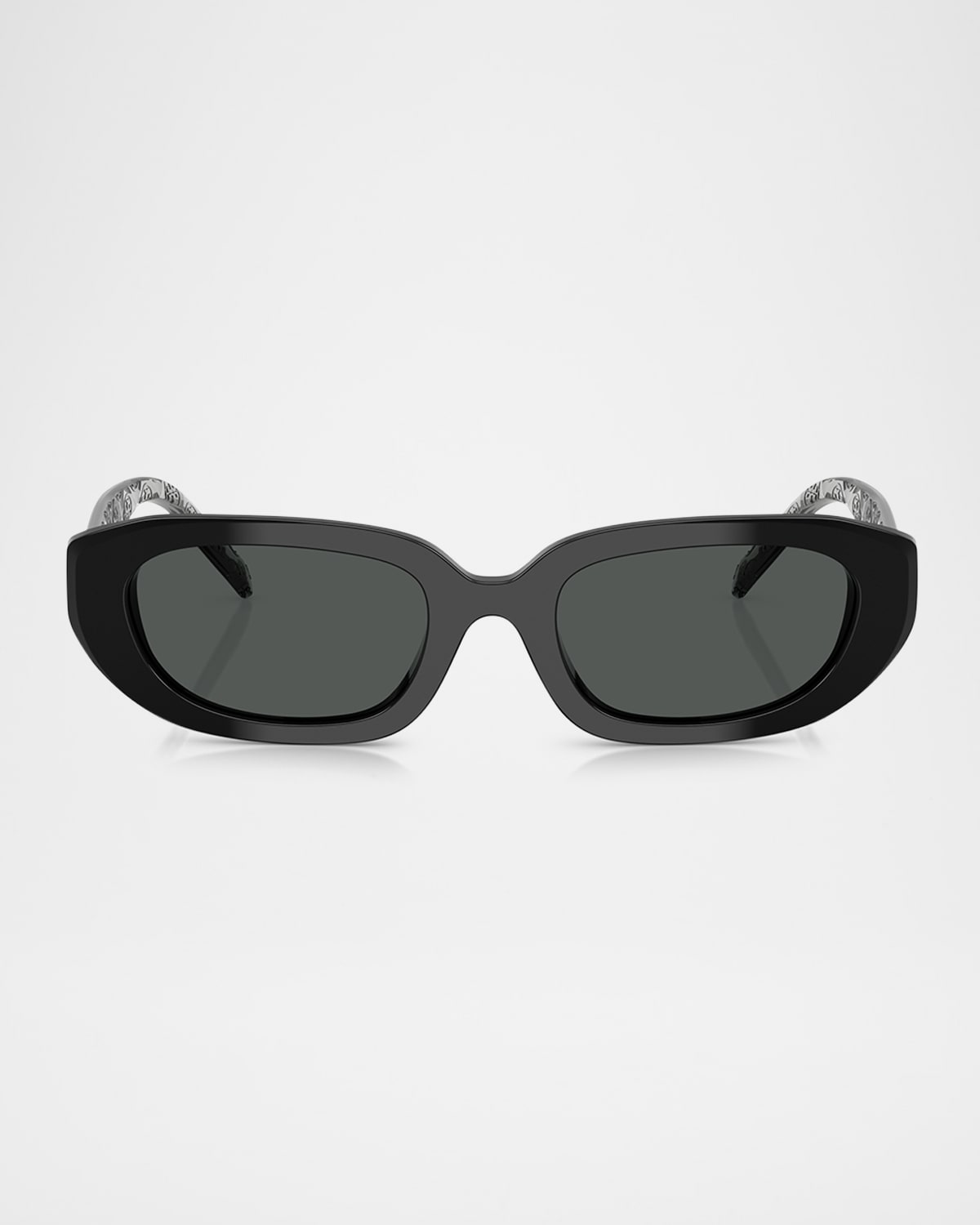 Tory Burch Ty7219u Rectangular Acetate Sunglasses In Black