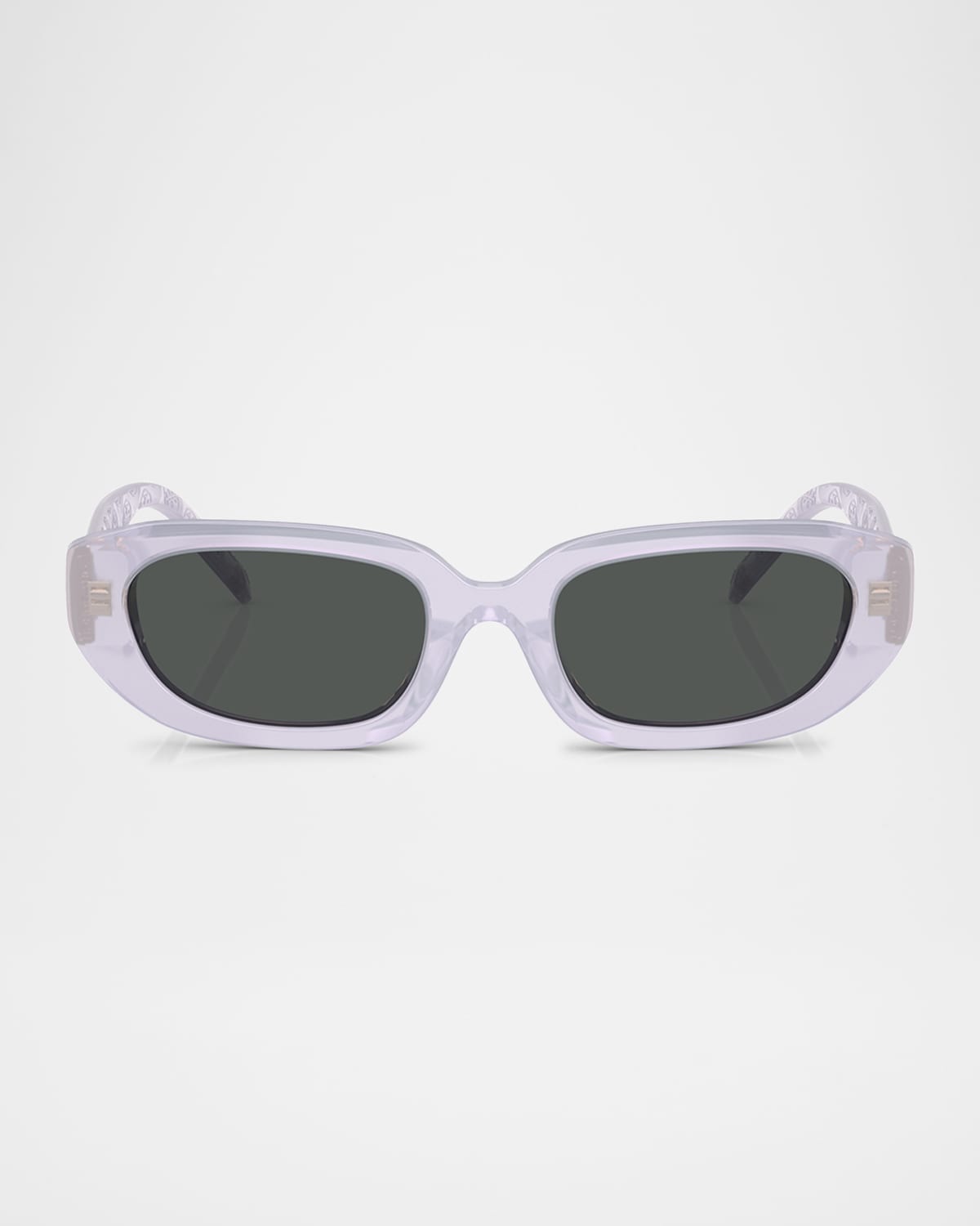 Tory Burch Ty7219u Rectangular Acetate Sunglasses In Milky Purple
