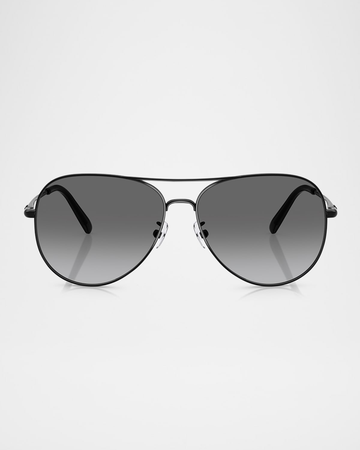 Tory Burch Ty6114 Aviator Metal Sunglasses In Black Grey