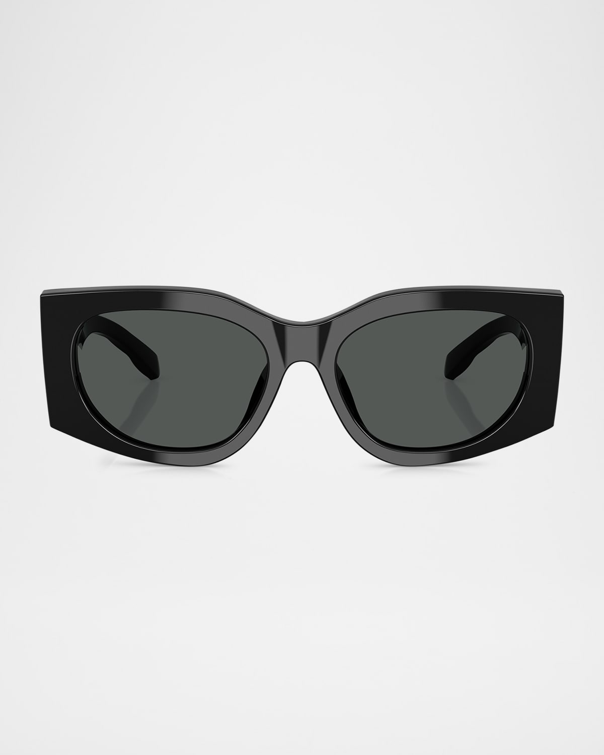 Tory Burch Ty7221u Rectangular Acetate Sunglasses In Black