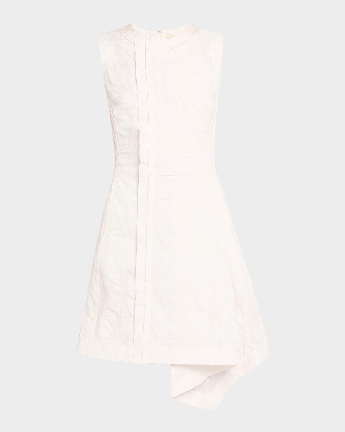 Textured Floral Brocade Asymmetric Mini Dress