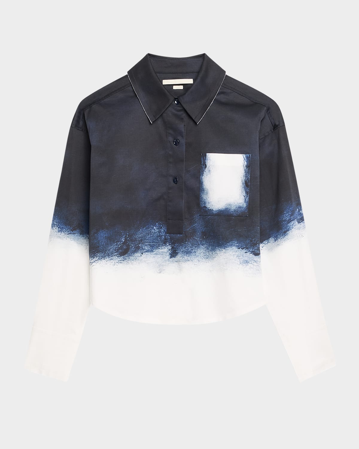 Long-Sleeve Printed Cotton Popover