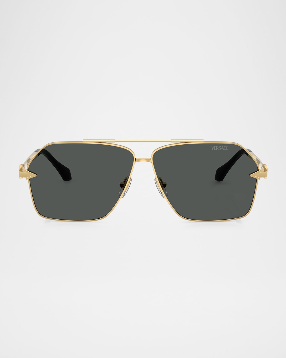 Versace Rectangular Frame Sunglasses In Gold