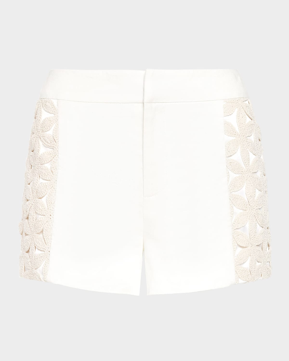 Ramy Brook Erica Embroidered Linen Mini Short In White Floral