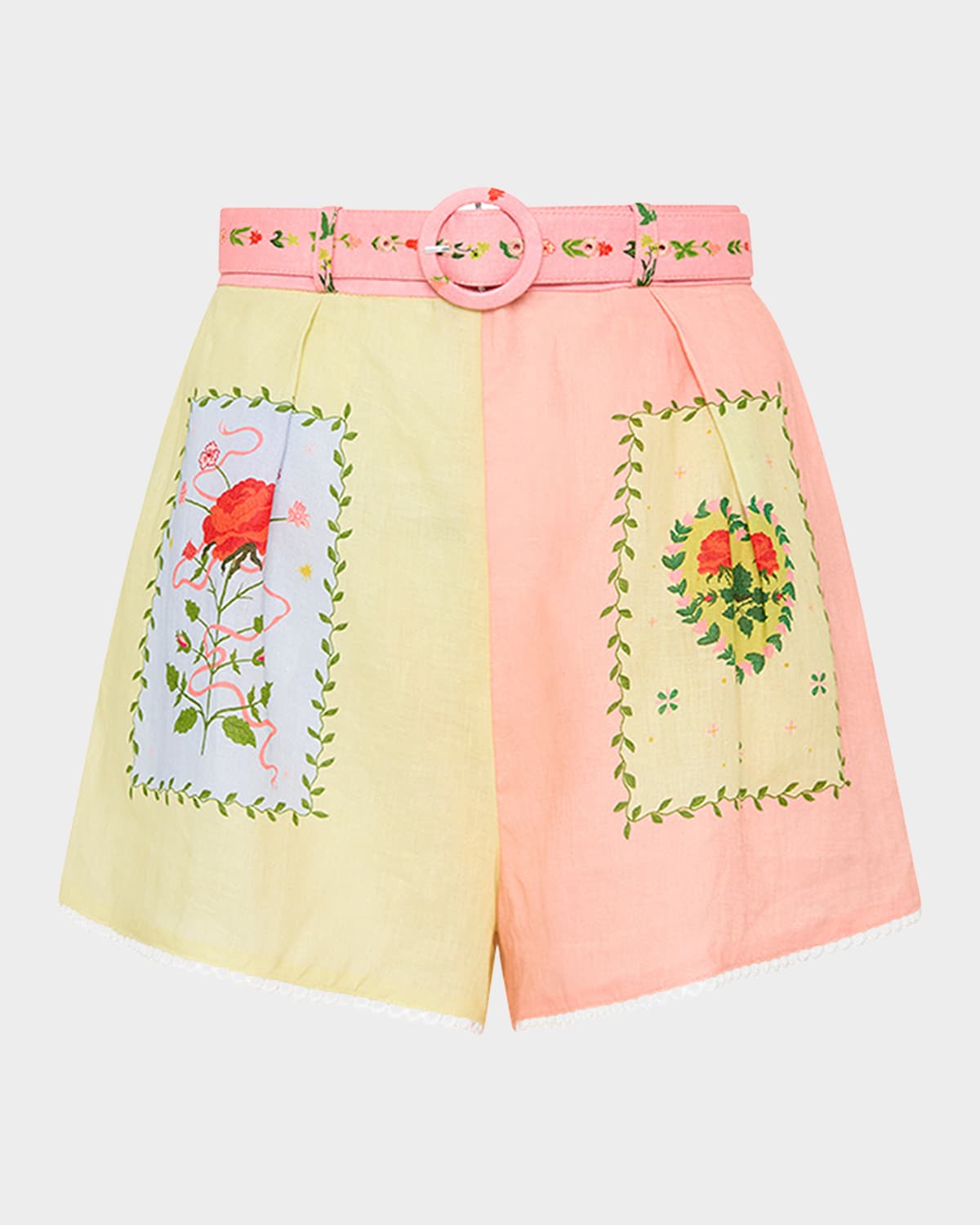 Palm Noosa Porto Siesta Tile-print Linen Shorts In Siesta Tile