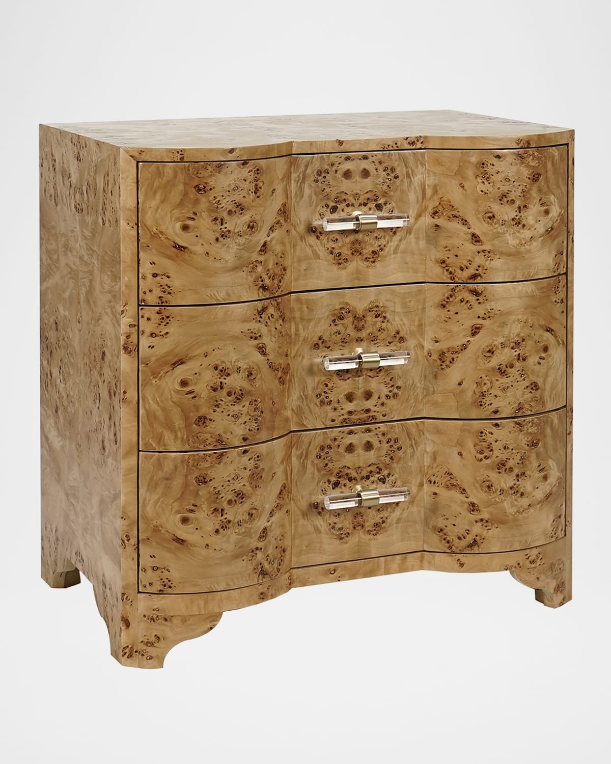 Worlds Away Calvin 3-drawer Side Table In Brown