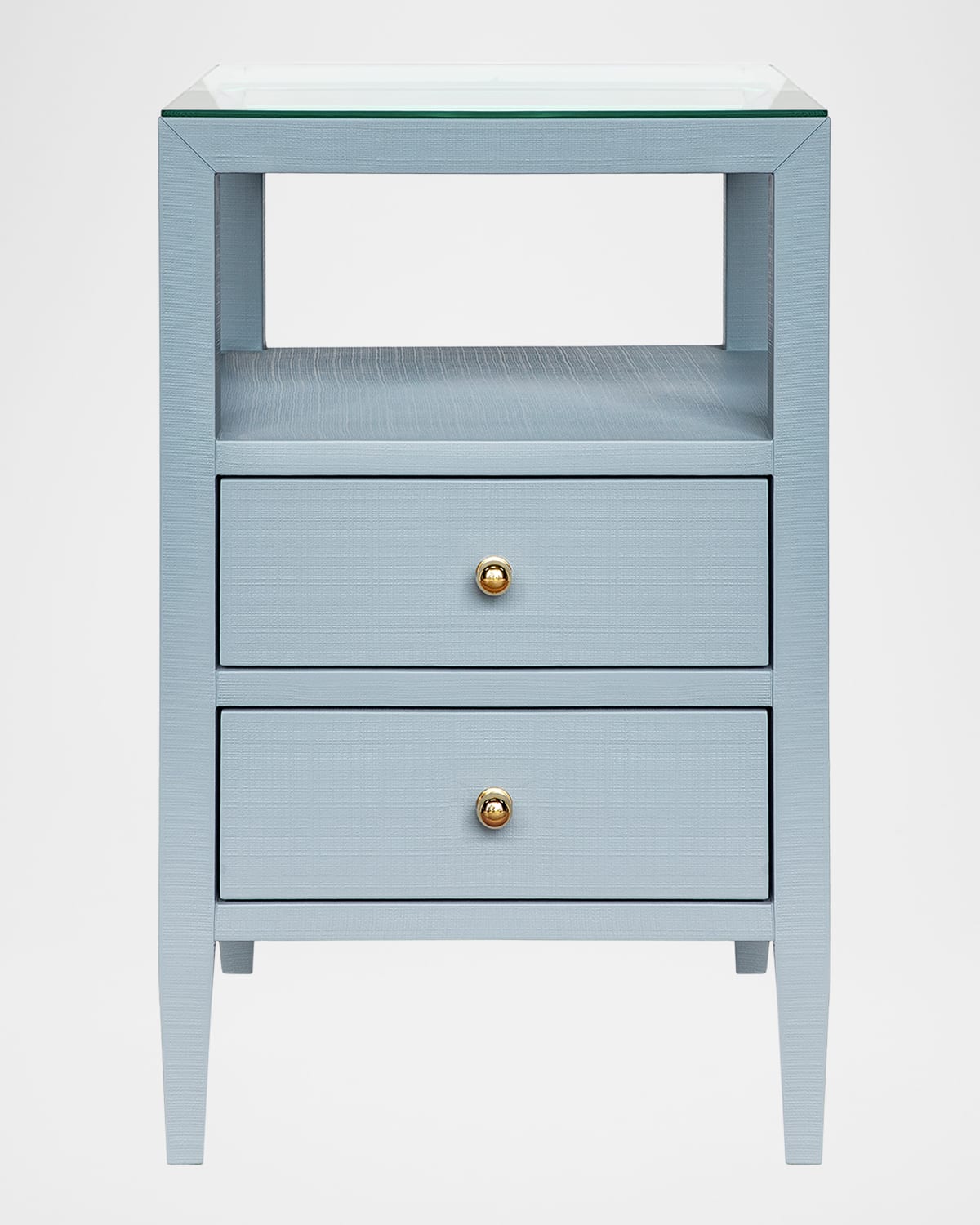 Worlds Away Roscoe 2-drawer Side Table In Blue