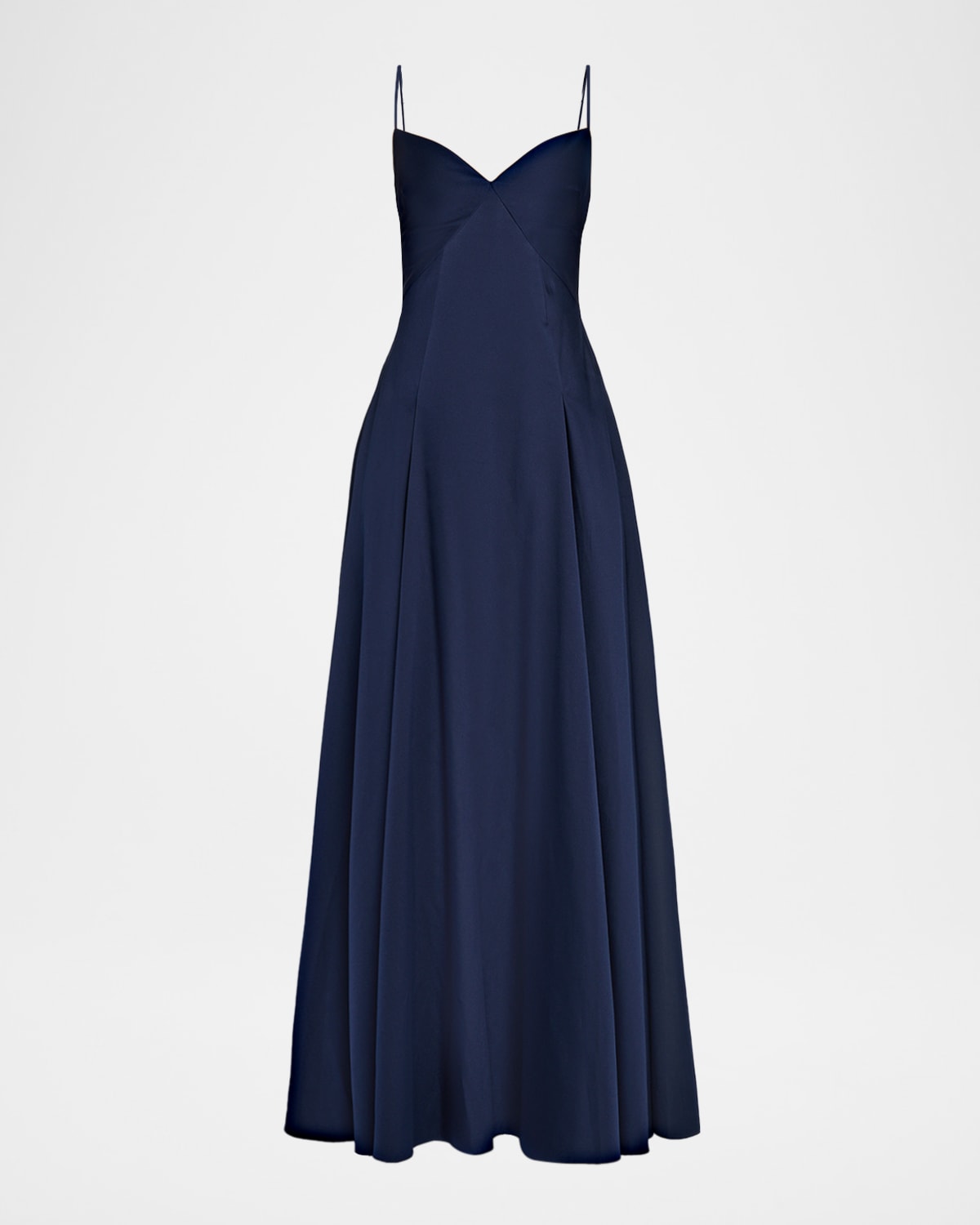 Roland Mouret Empire-waist Sleeveless Taffeta Godet Gown In Blue