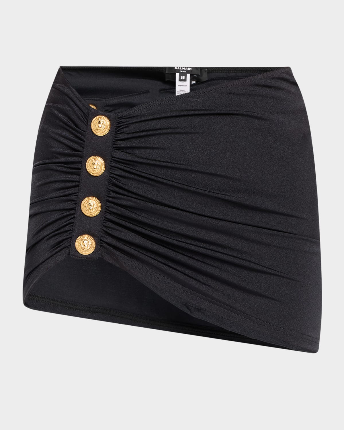 Balmain Maison Mini Skirt Coverup In Black