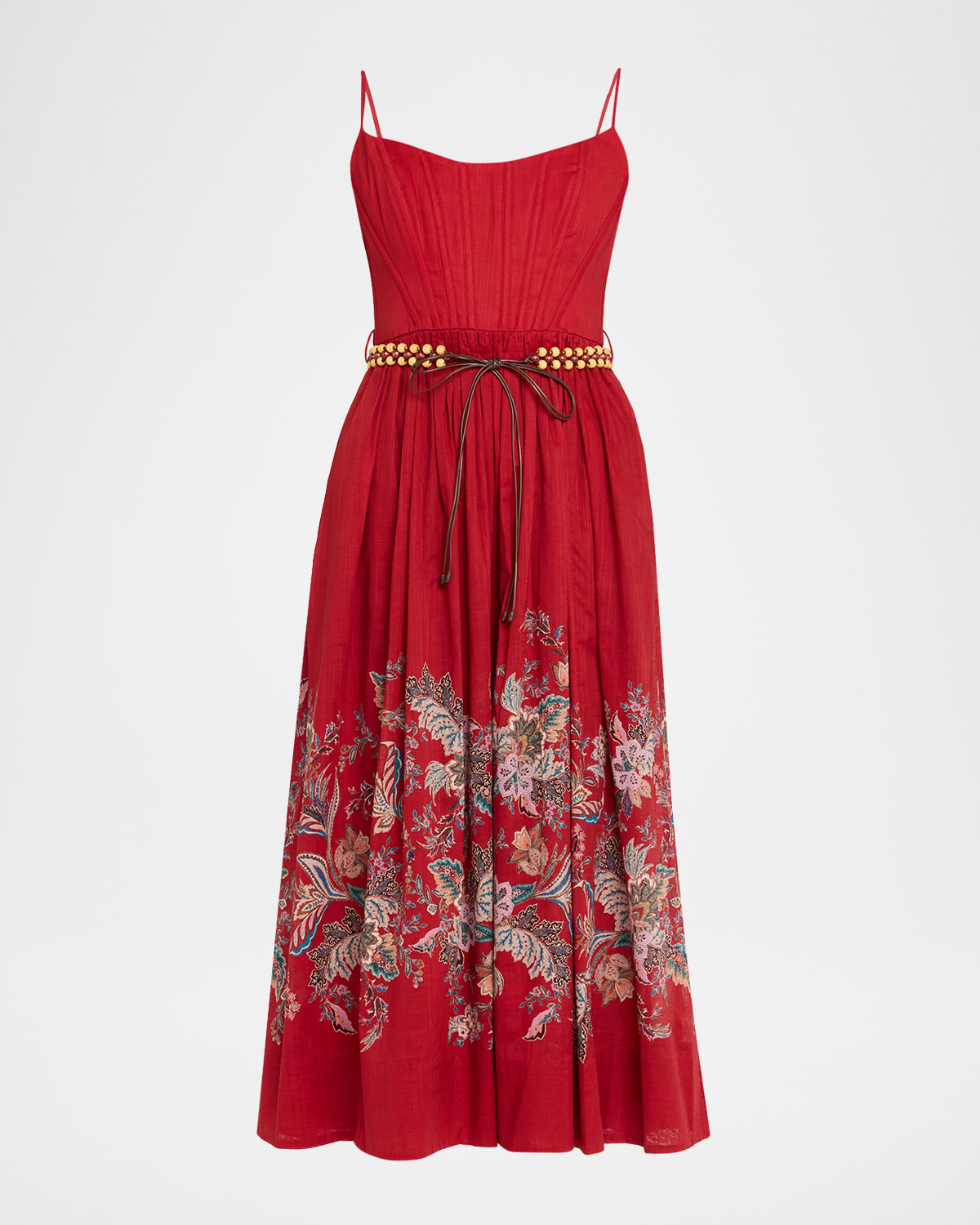 Zimmermann Rhiannon Belted Corset Midi Dress