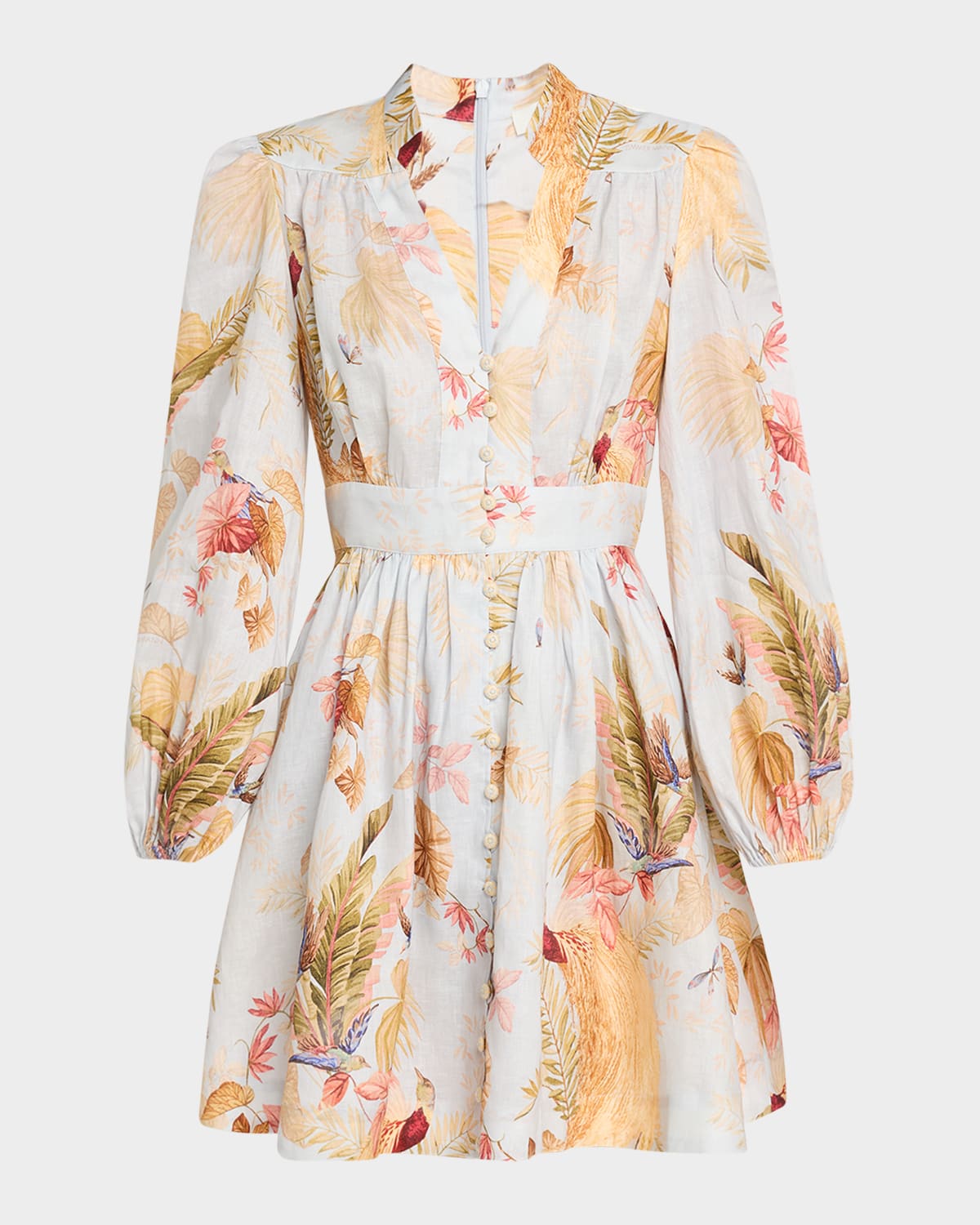 ZIMMERMANN ASCENSION PLUNGE MINI DRESS 