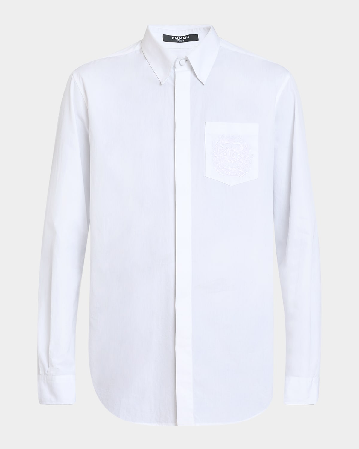 Balmain Men's Emblem-pocket Cotton Sport Shirt