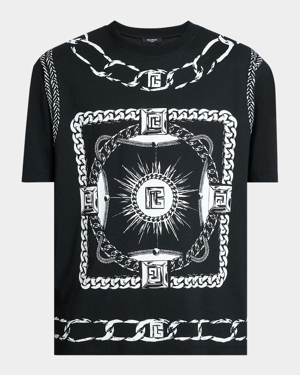 Balmain Men's Foulard Chaines Graphic T-shirt
