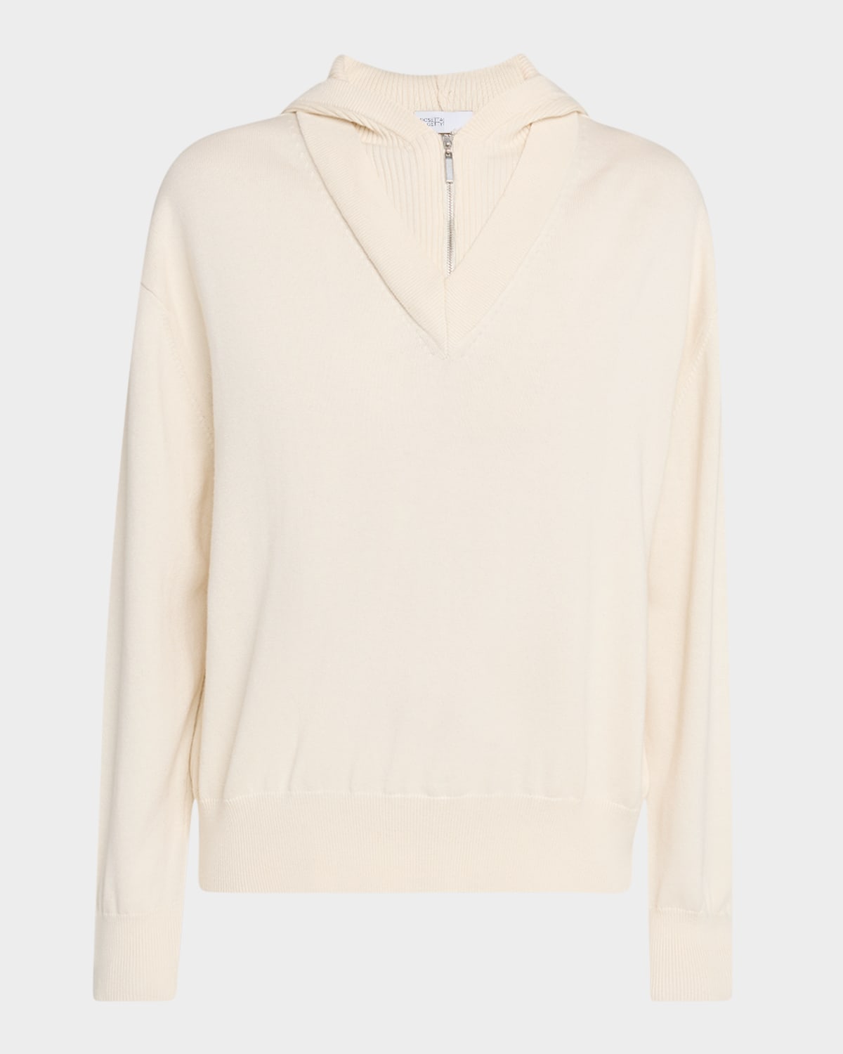 Rosetta Getty Layered Knit Hoodie In White