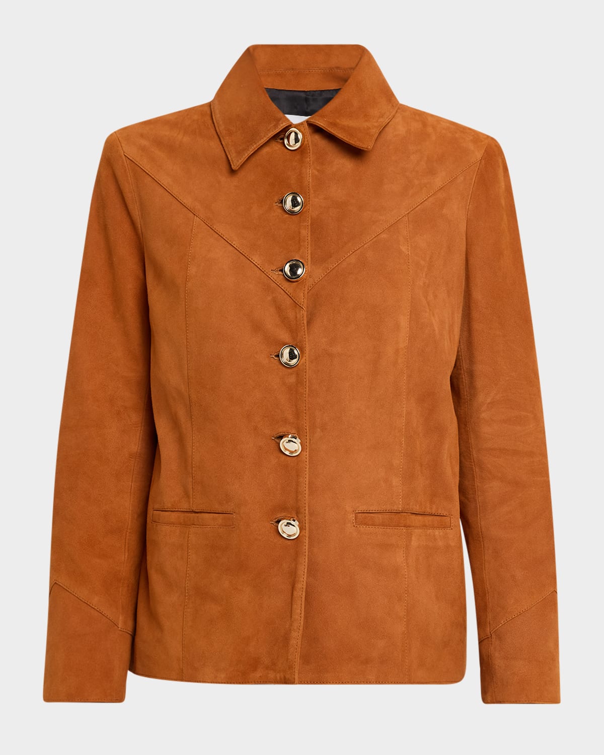 Rosetta Getty Suede Shirt Jacket In Brown