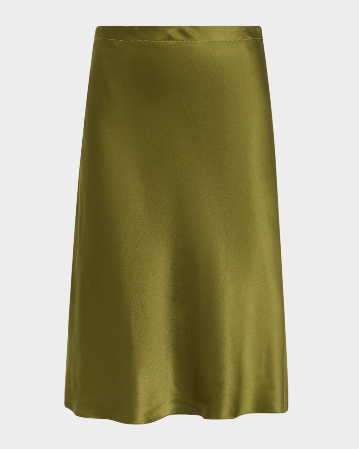 Rosetta Getty Bias Silk Midi Skirt In Green