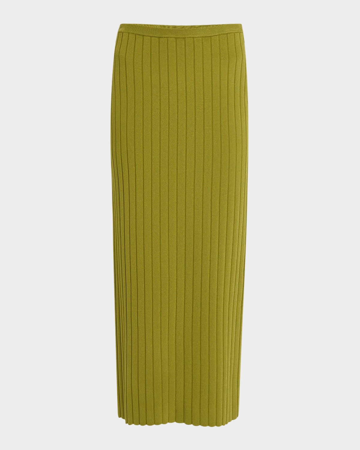 Rosetta Getty Wide Rib Knit Midi Skirt In Green