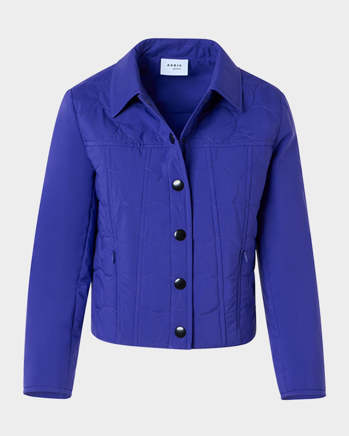 Akris Punto Dot Quilted Technical Poplin Crop Jacket In Purple