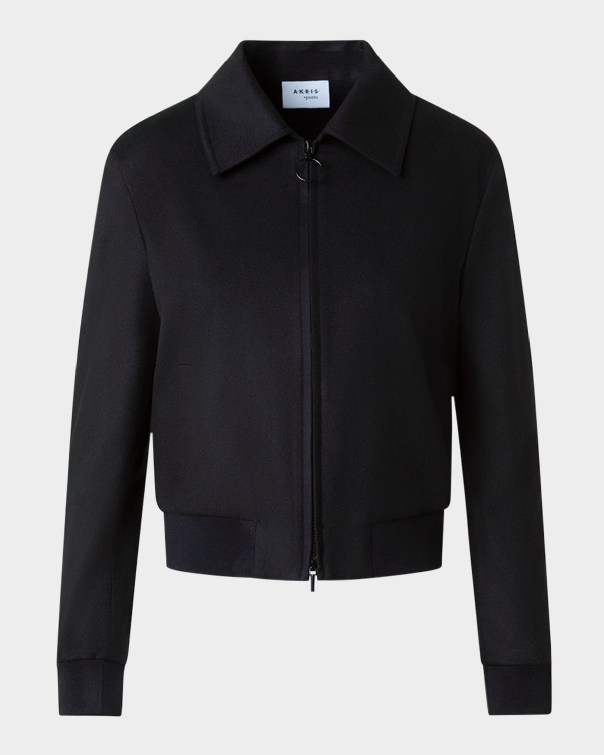 Akris Punto Cashmere-wool Crop Bomber Jacket In Black