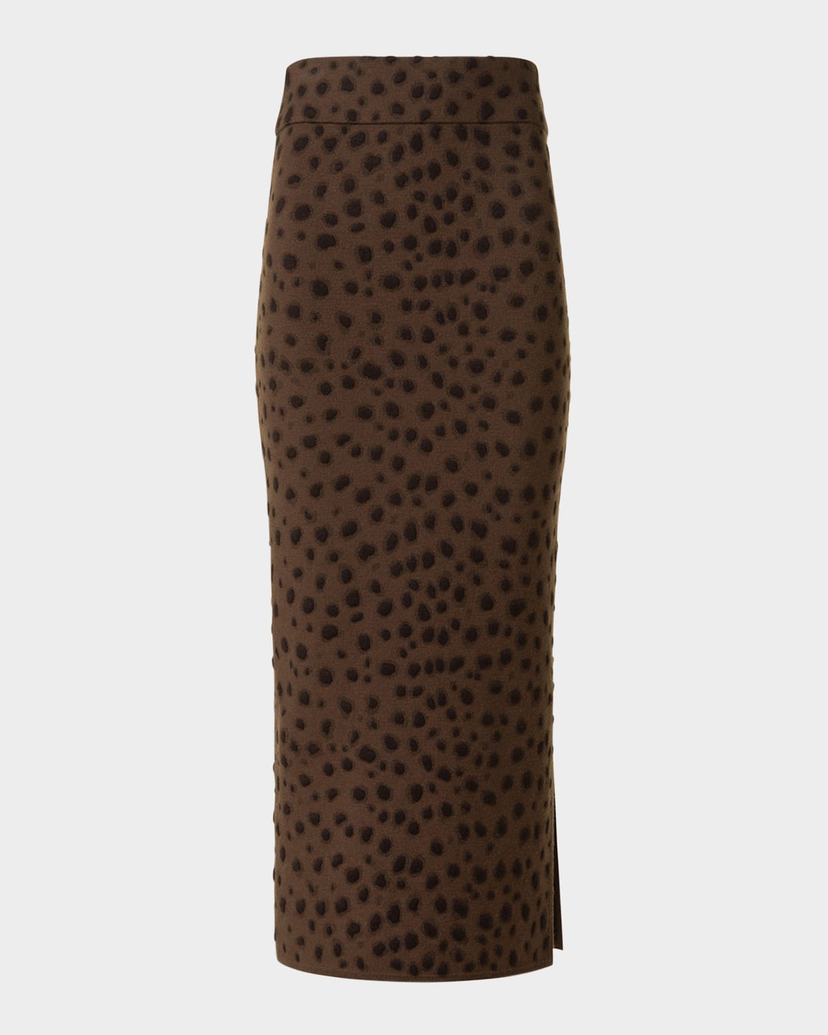 Akris Punto Abstract Dot Stretch Virgin Wool Knit Tube Skirt In Brown
