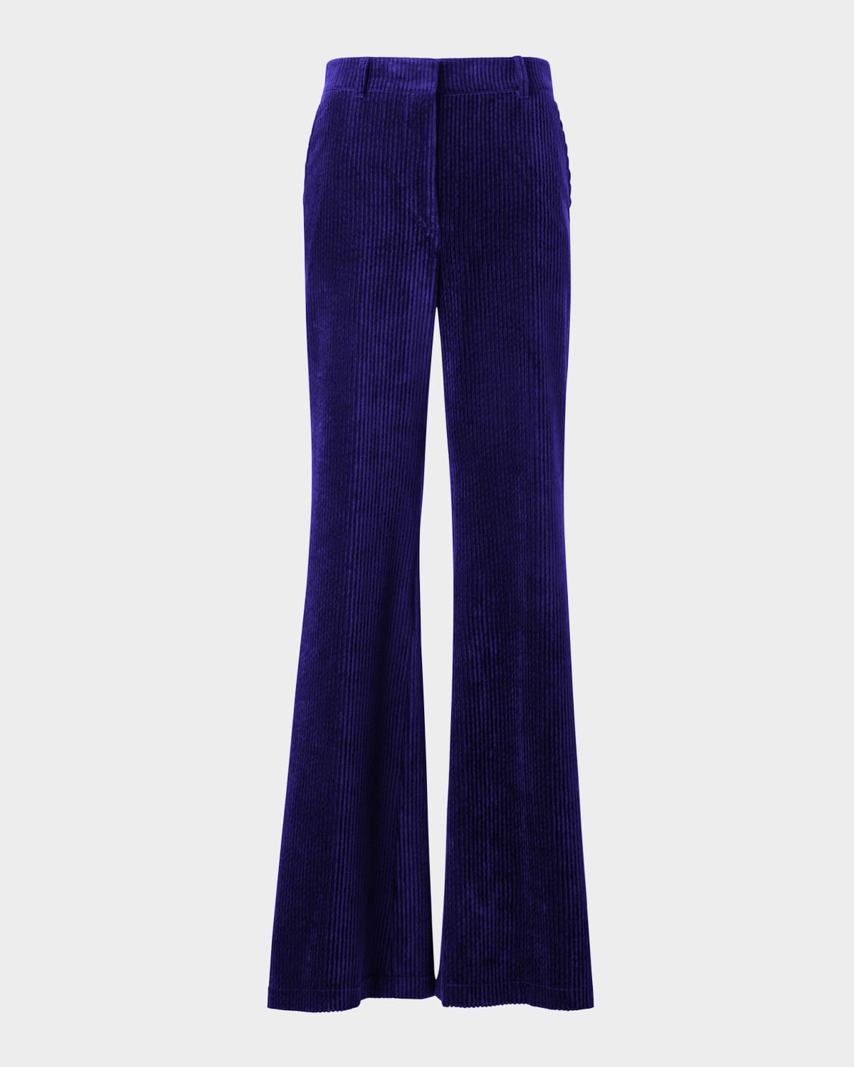 Akris Punto Celia Washed Corduroy Bootcut Pants In Blue