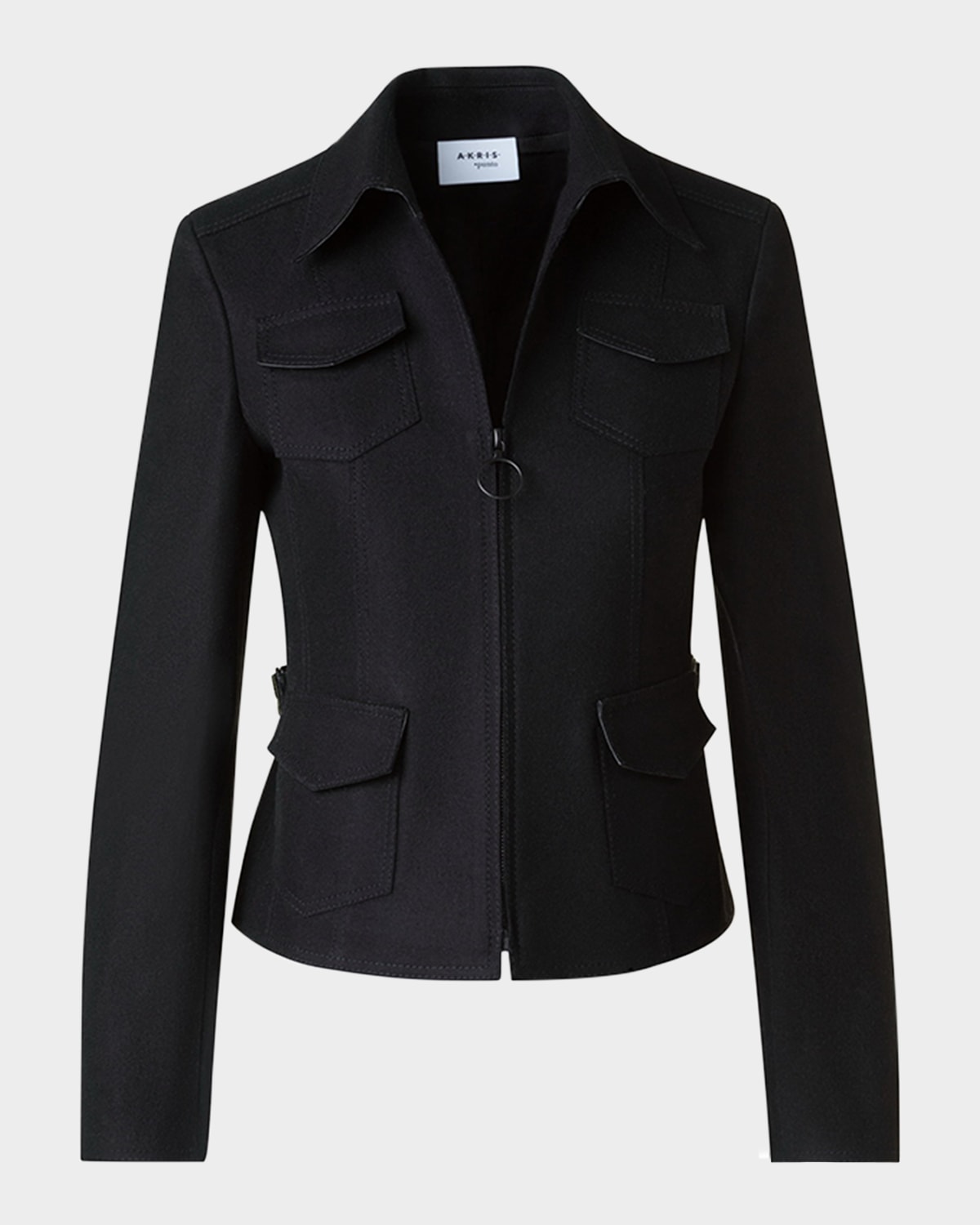 Akris Punto Tailored Heavy Wool Jacket In Black
