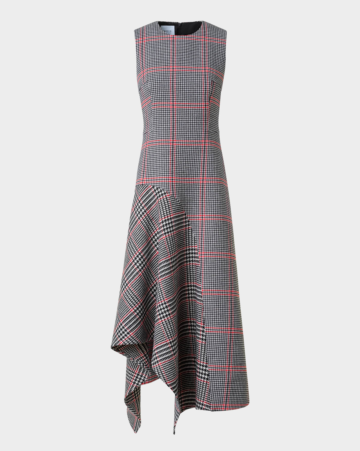 Akris Punto Houndstooth Wool Fresco Midi Dress