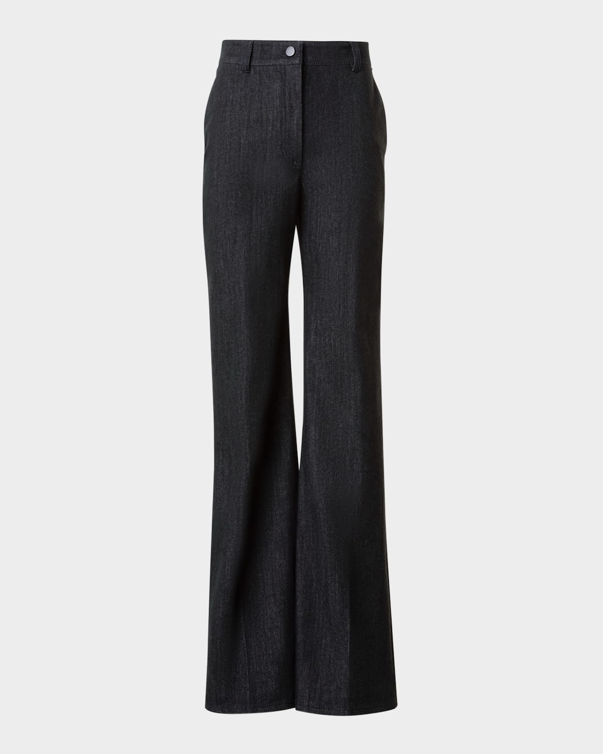 Akris Punto Celia Cotton Stretch Denim Bootcut Pants In Black