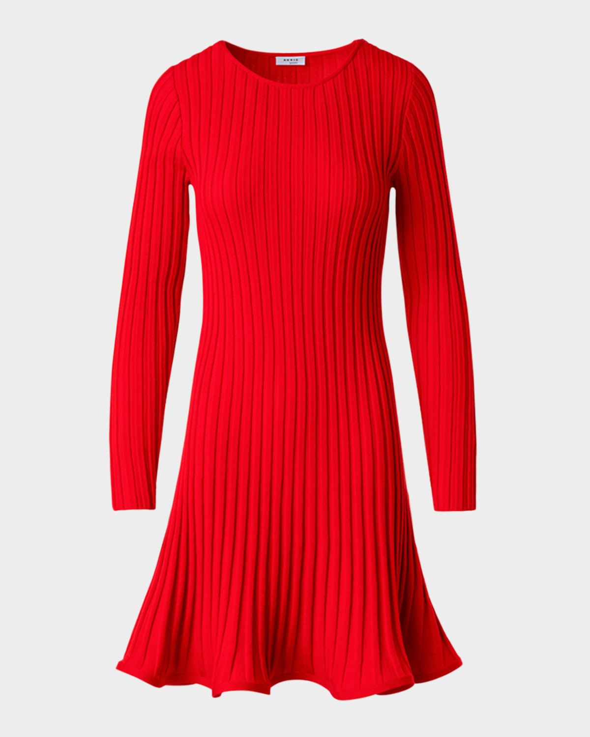 Akris Punto Reversed Rib Knit Mini Dress In Red