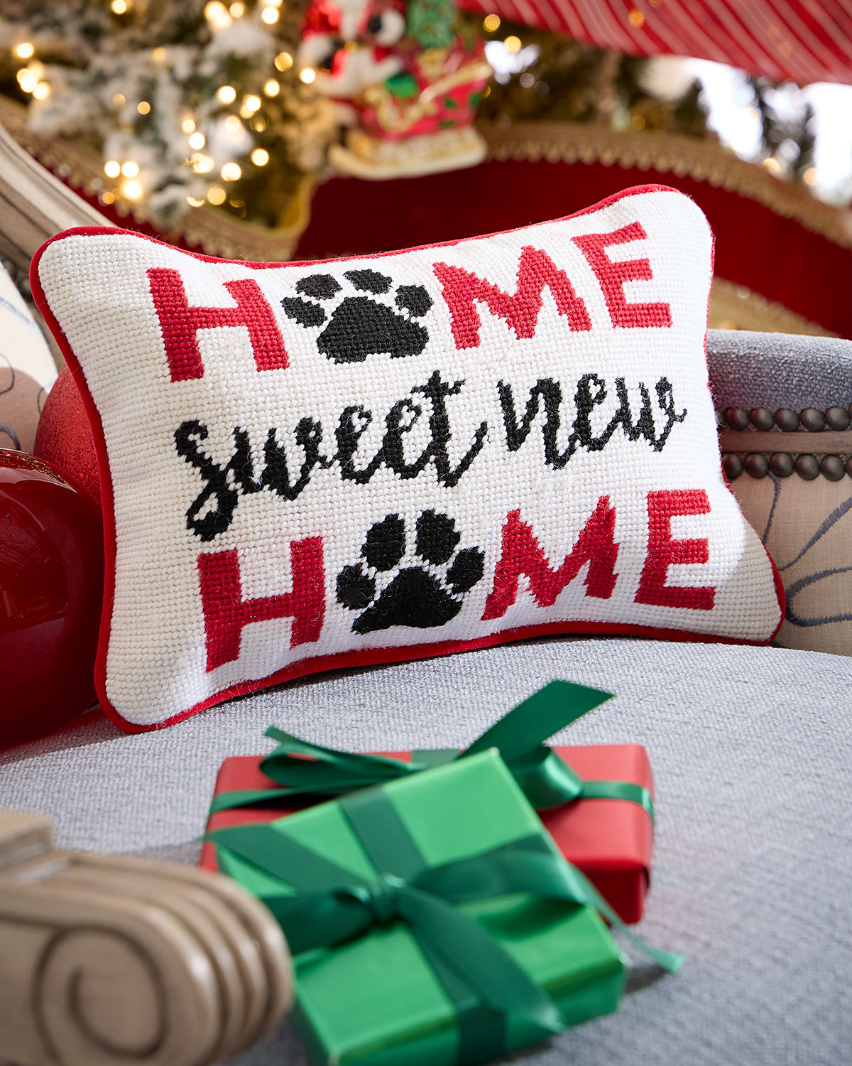 C & F Home Sweet New Home Needlepoint Pillow, 8" X 12" In Multi