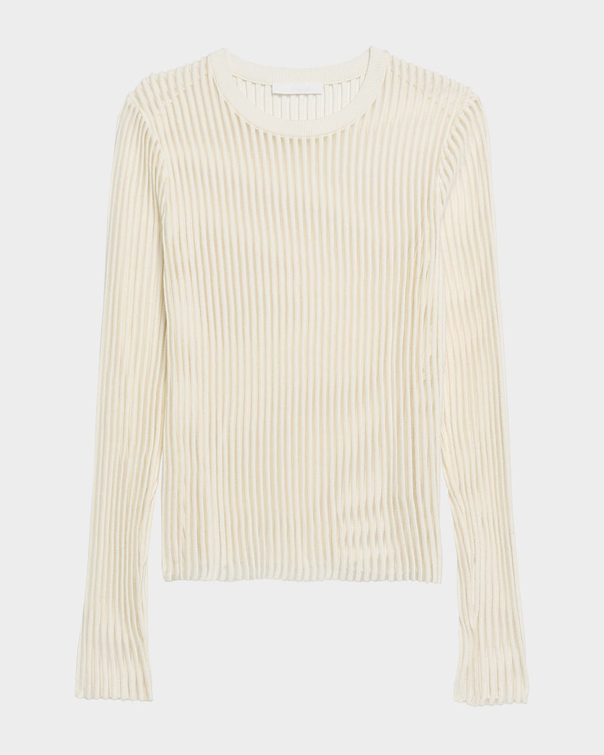 Sheer Stripe Crewneck Top