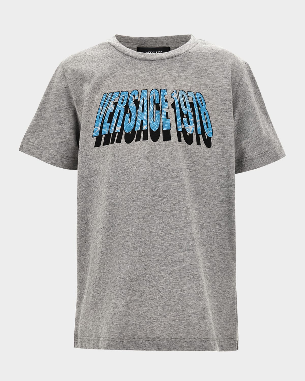 Versace Boy's Vintage Logo-print T-shirt In Gray