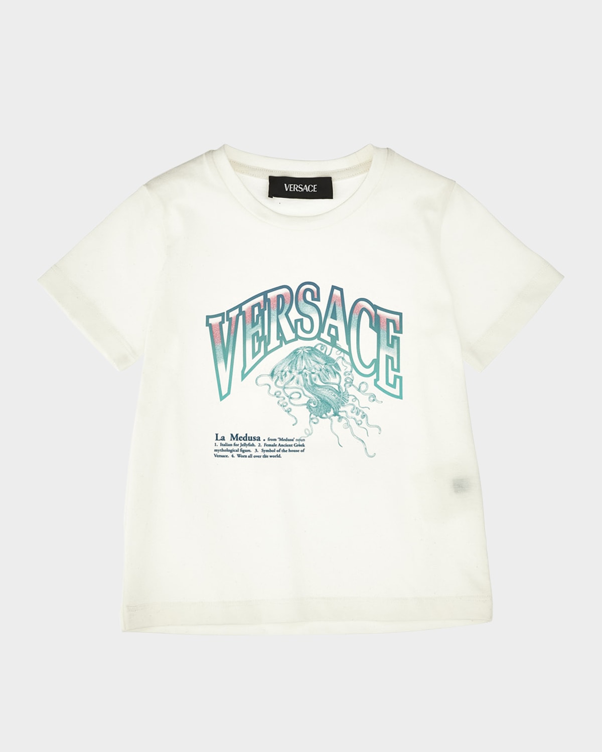 Versace Boy's Graphic Varsity Logo-print T-shirt In White