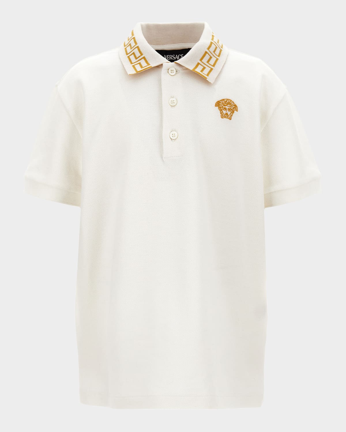 Versace Greca Cotton Piqué Polo Shirt