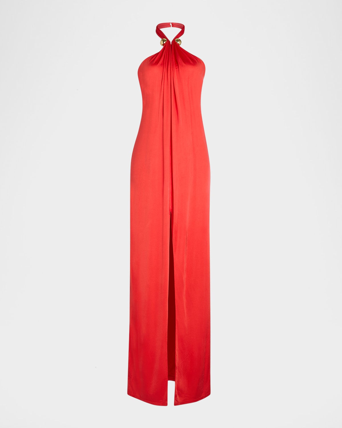 Retroféte Becs Satin Halter Gown