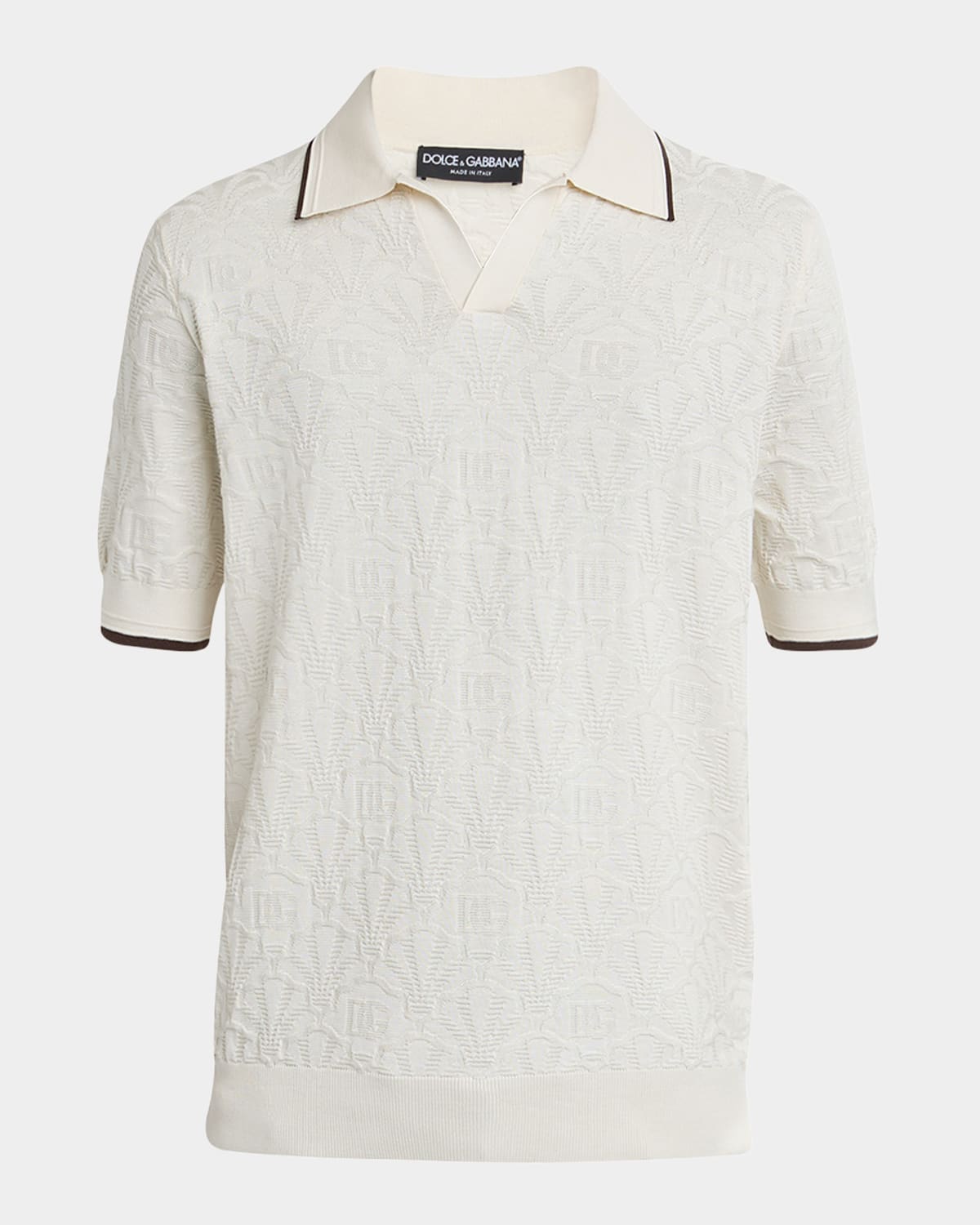 Men's Silk DG Jacquard Knit Polo Shirt