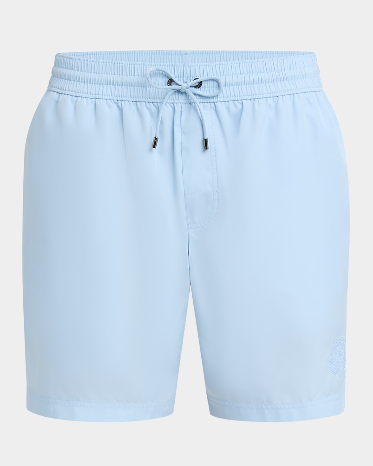 Dolce & Gabbana Men's Tonal Emblem Swim Trunks In Blue