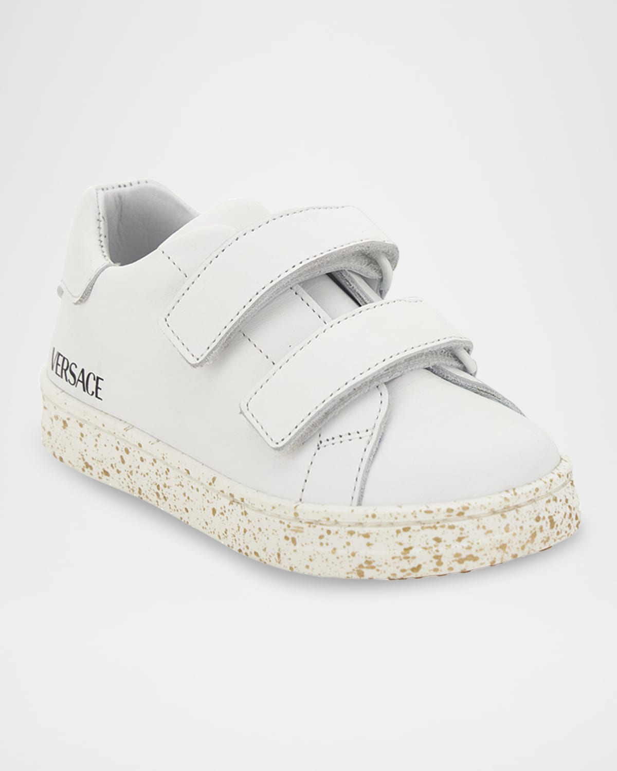 Versace Kid 's Low-Top Calf Leather Sneakers, Size Baby/Toddlers