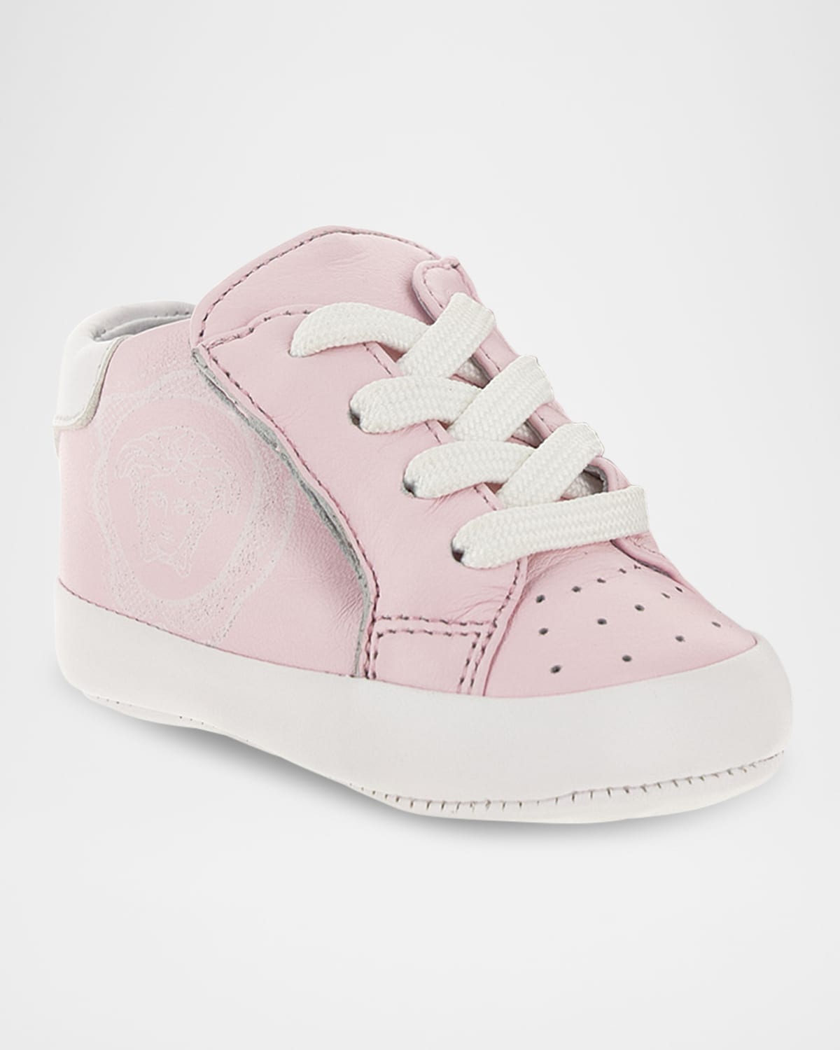 Versace Kid's Lambskin Leather Sneakers, Baby/toddler