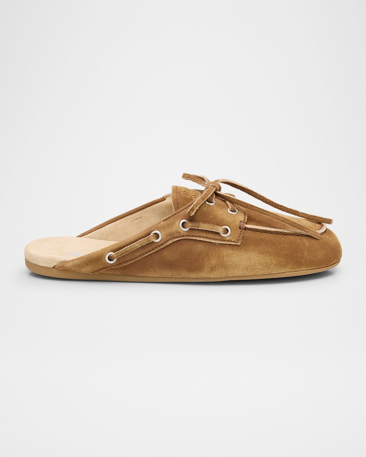 Suede Boat Mules